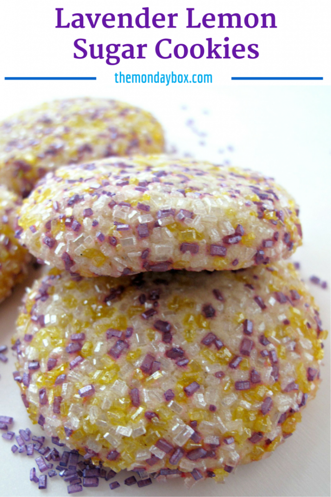 Lavender Lemon Sugar Cookies-These crunchy, sweet cookies pair perfectly with a cup of tea for a blissful, calming moment.| The Monday Box Lavender Lemon Sugar Cookies