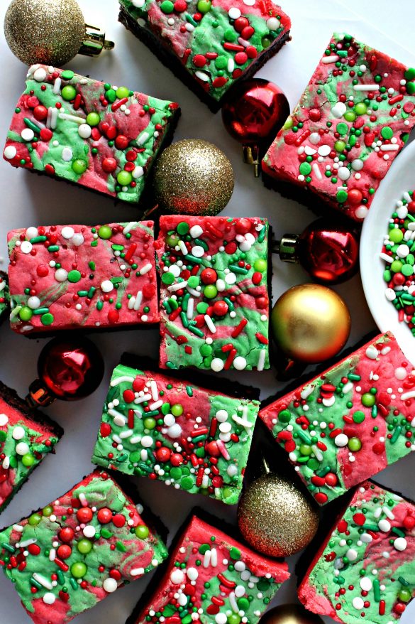 White Chocolate Peppermint Christmas Brownies - The Monday Box