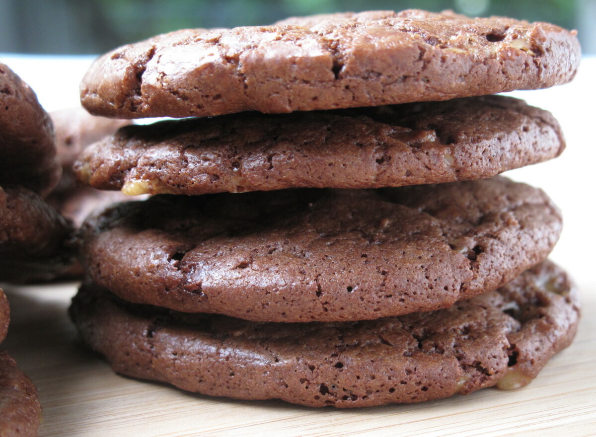 Stack of 4 Chocolate Toffee Cookies.