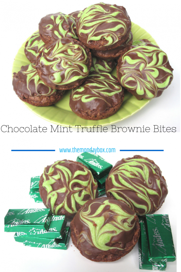Chocolate Mint Truffle Brownie Bites