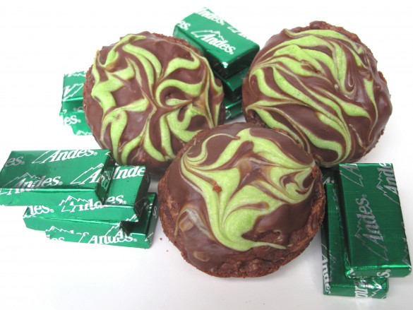 Chocolate Mint Truffle Brownie Bites