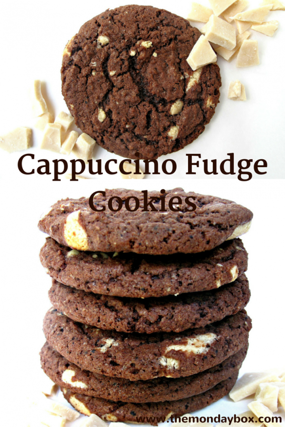 Cappuccino Fudge Cookies- a great dunking cookie, chewy and full of fudgy coffee flavor!| The Monday Box