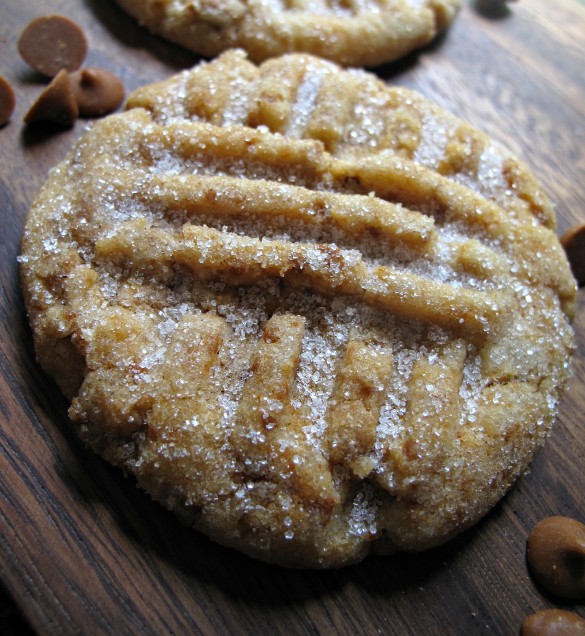 Cinnamon Divinity Cookies closeup showing criss cross pattern made with fork prongs and sparkling sugar on top.