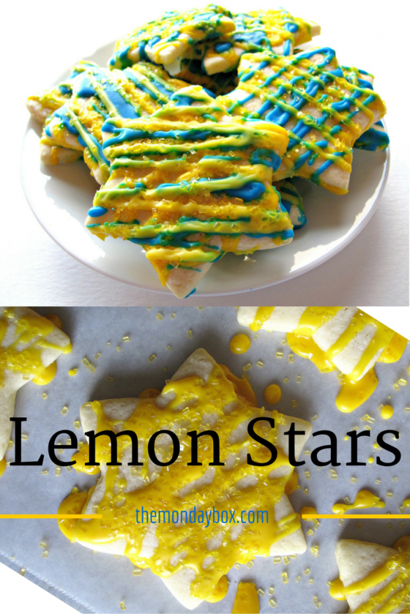 Lemon Stars- sweet-sour lemon icing makes these lemony star cut-out cookies shine! | The Monday Box Lemon Stars- sweet-sour lemon icing makes these lemony star cut-out cookies shine! | The Monday Box
