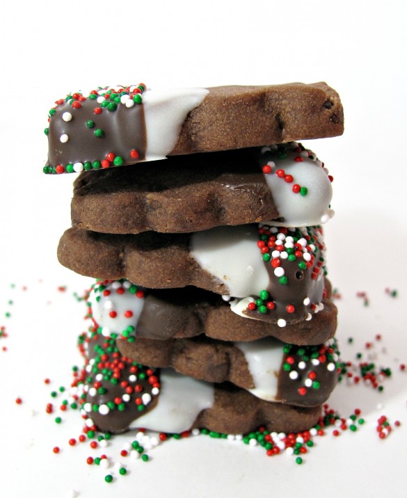Chocolate Shortbread Cookies stack