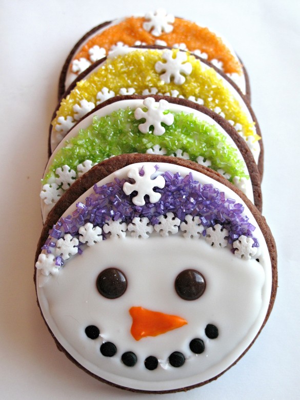 Iced Snowmen Sugar Cookies