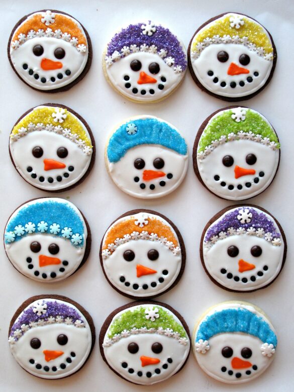 Iced Snowmen Sugar Cookies