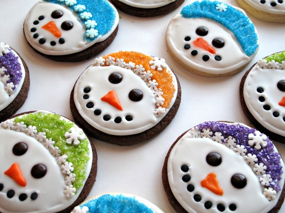 Iced Snowmen Sugar Cookies