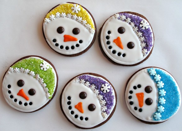 Iced Snowmen Sugar Cookies