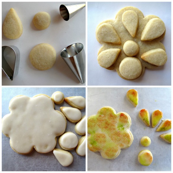 Step by step images collage for creating Painted Turkey Cookies