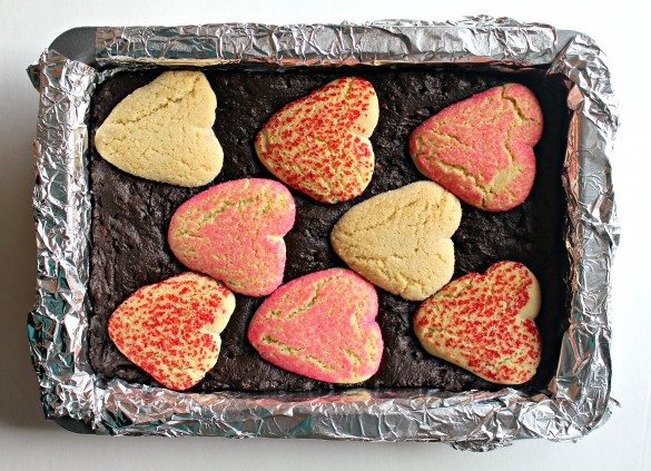 Sugar Cookie Valentine Brownies