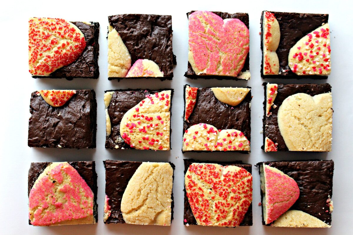  Brownies cut into squares.