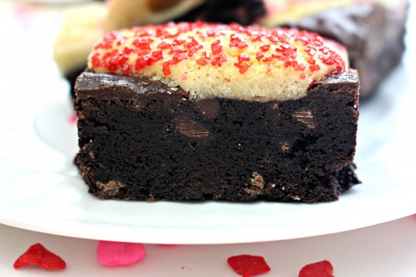 Sugar Cookie Valentine Brownies