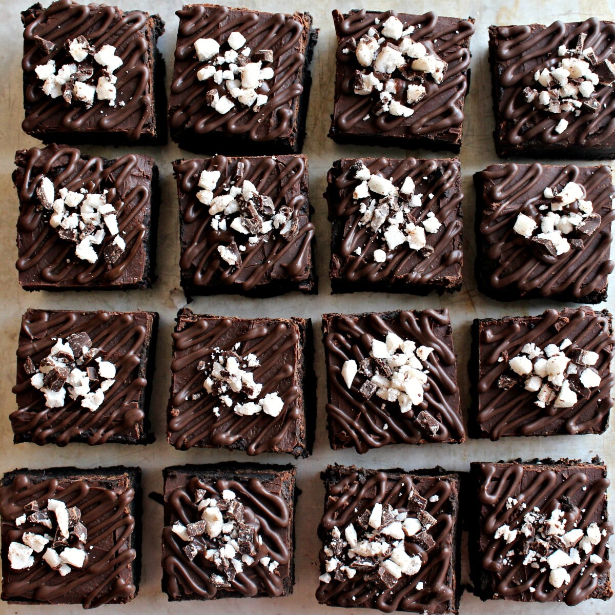 Brownies cut in squares.