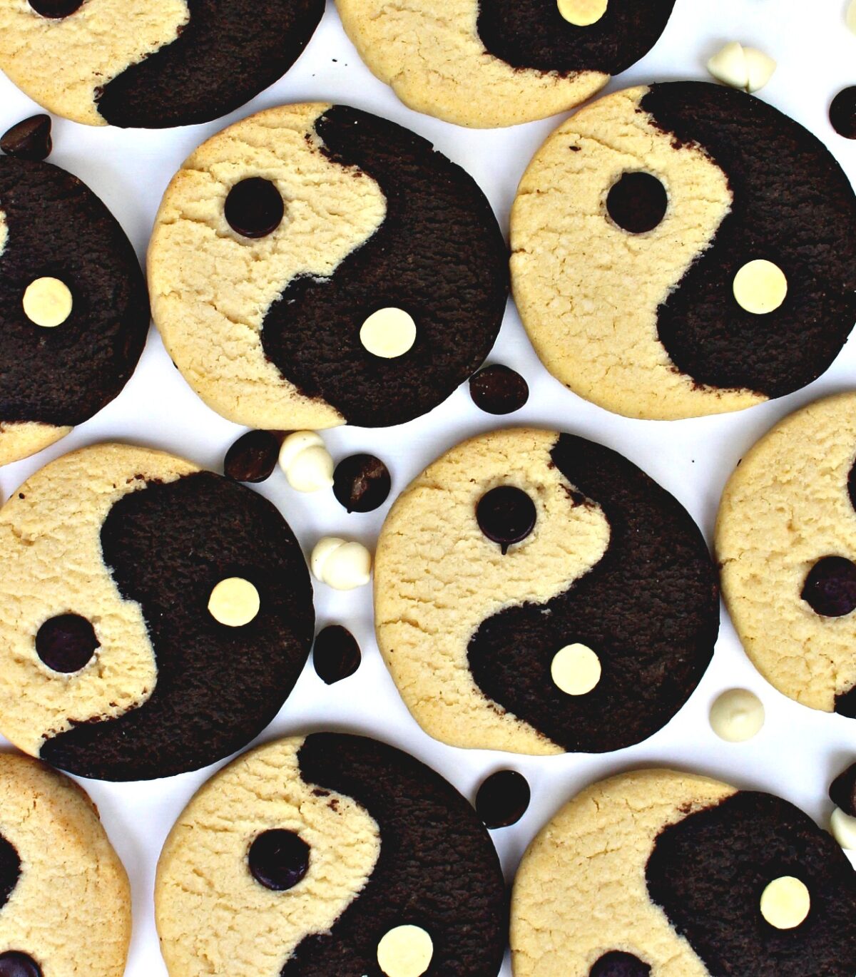 Black and white Yin Yang Cookies.