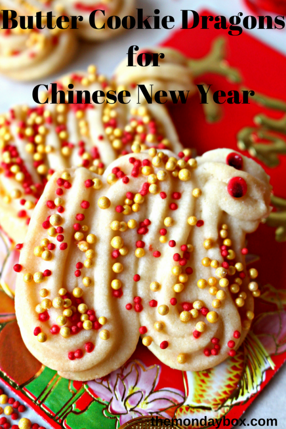 Butter Cookie Dragons for Chinese New Year are a buttery, crunchy celebration cookie to enjoy any time of year!|themondaybox.com