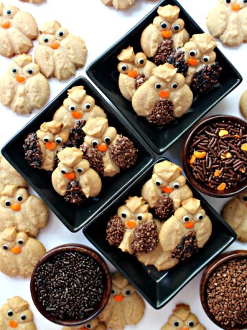Cinnamon Spritz Owl Cookies