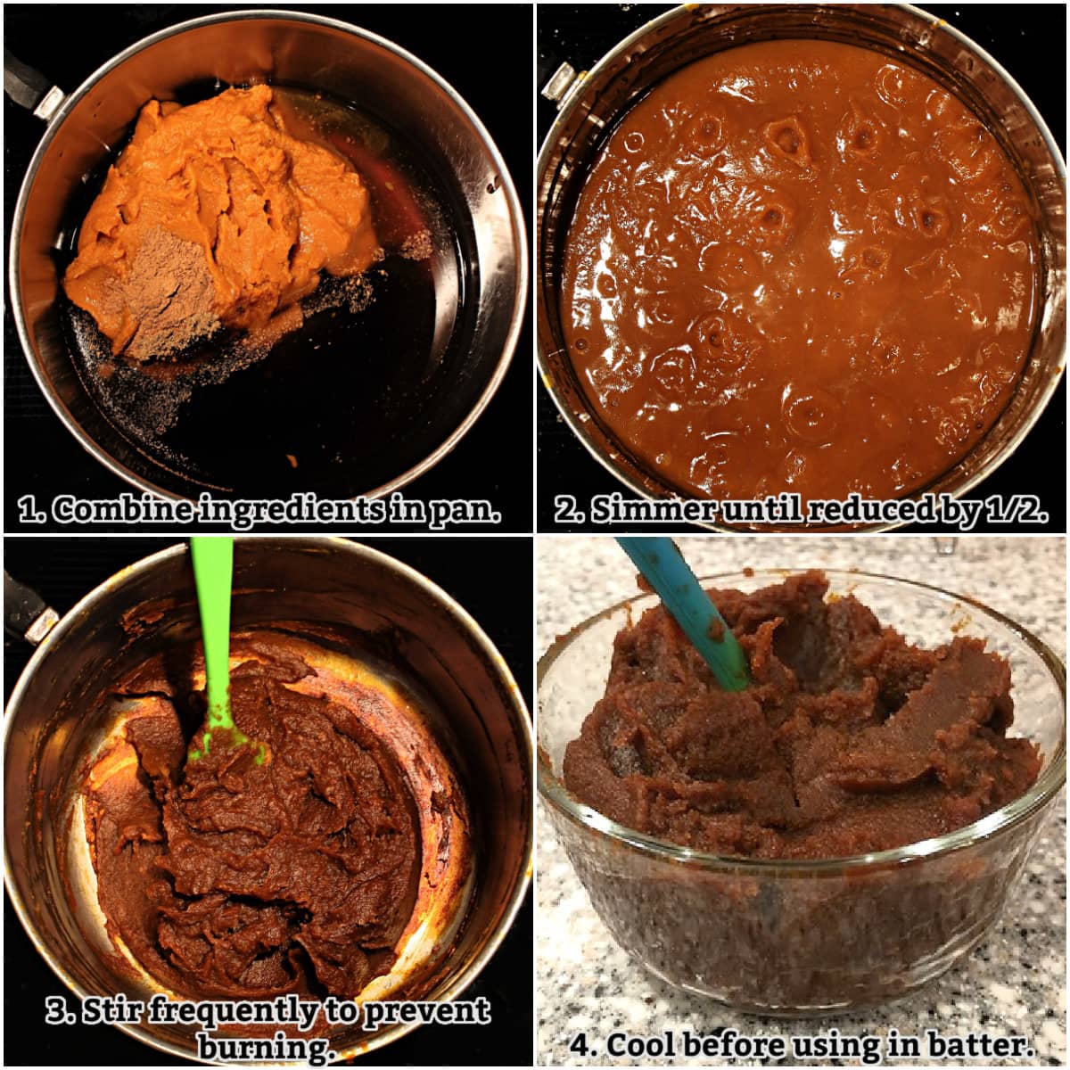 Pumpkin Butter instructions; combine ingredients in pan, simmer until reduced by ½, stir frequently, cool.