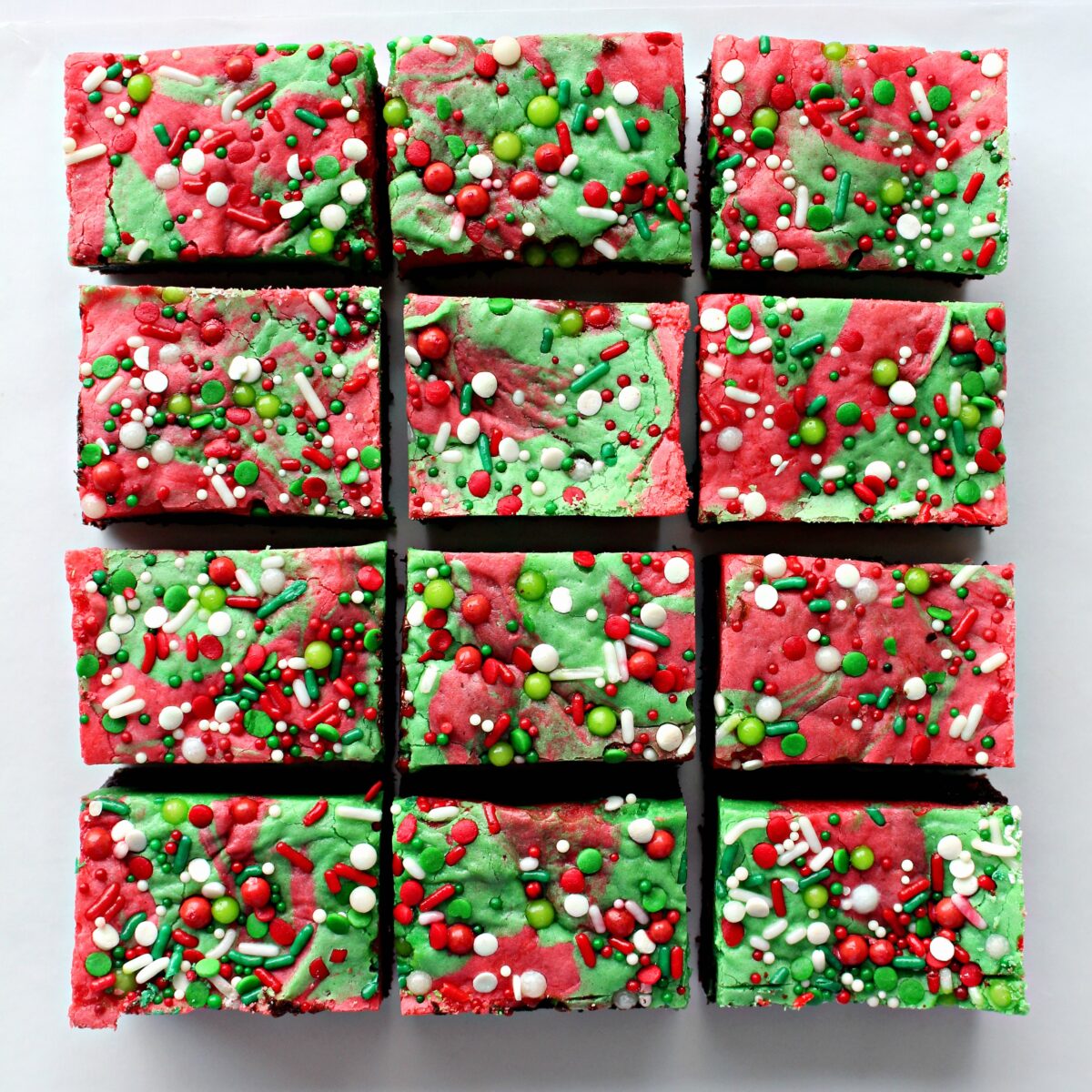 White Chocolate Peppermint Christmas Brownies