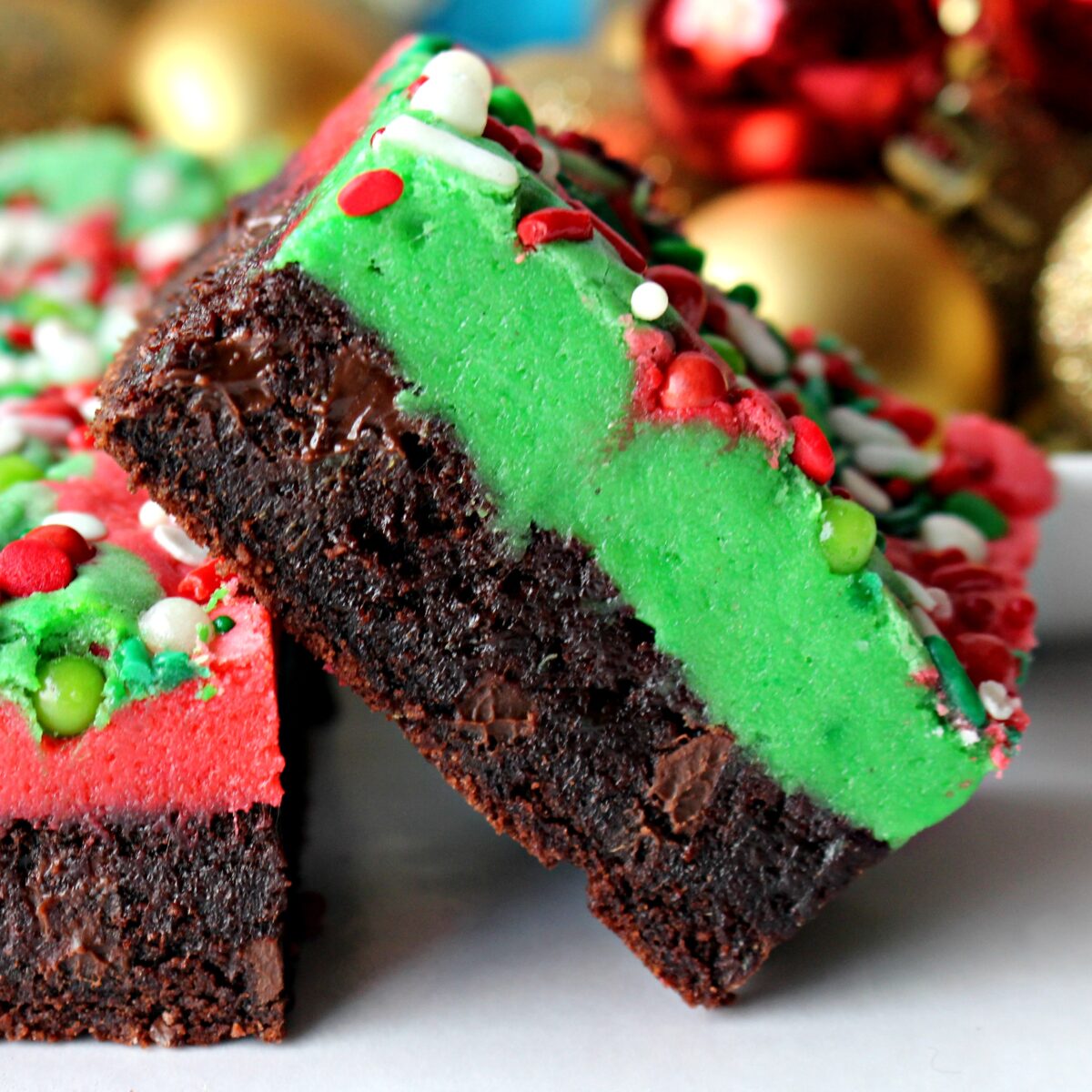 White Chocolate Peppermint Christmas Brownies