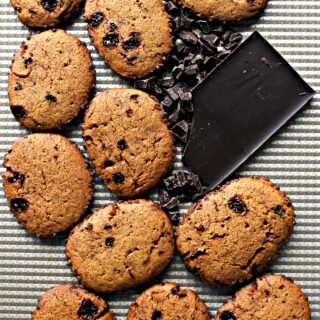 Caramel Slices Cookies and a bar of chocolate.