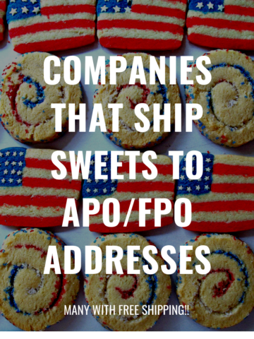 Red, white and blue cookies with title text overlay