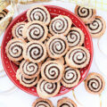 Choclate Rugelach cookies with spirals of chocolate filling.