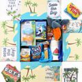 Care Package filled and decorated with a Seas the Day beach theme.