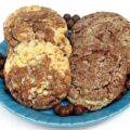 Marbled chocolate and vanilla cereal cookies.